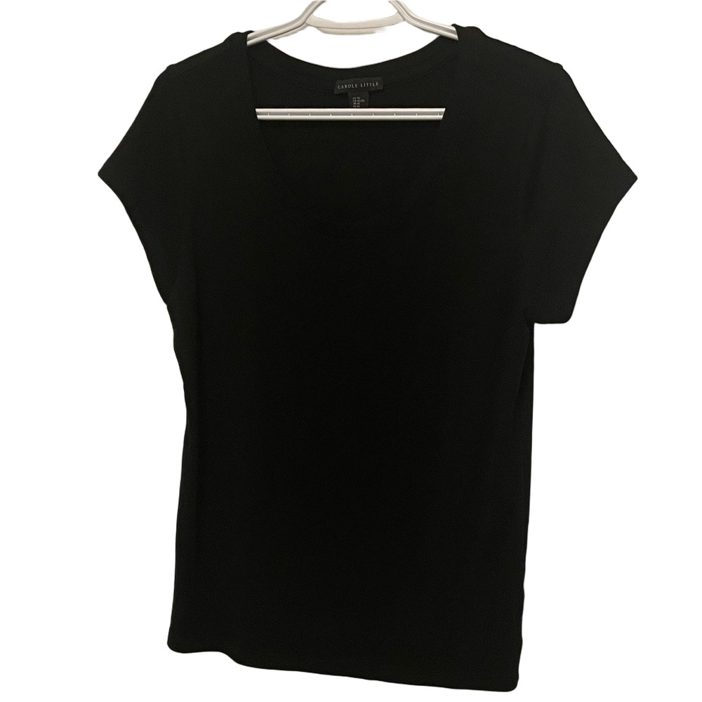 Women's Carole Little Black Short Sleeve Top Size XL